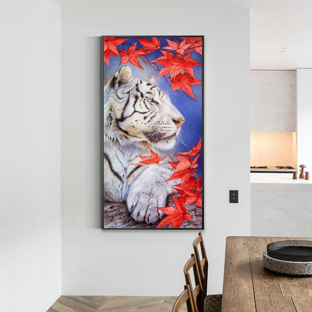 White Tiger - Full Round Drill Diamond Painting 40*80CM