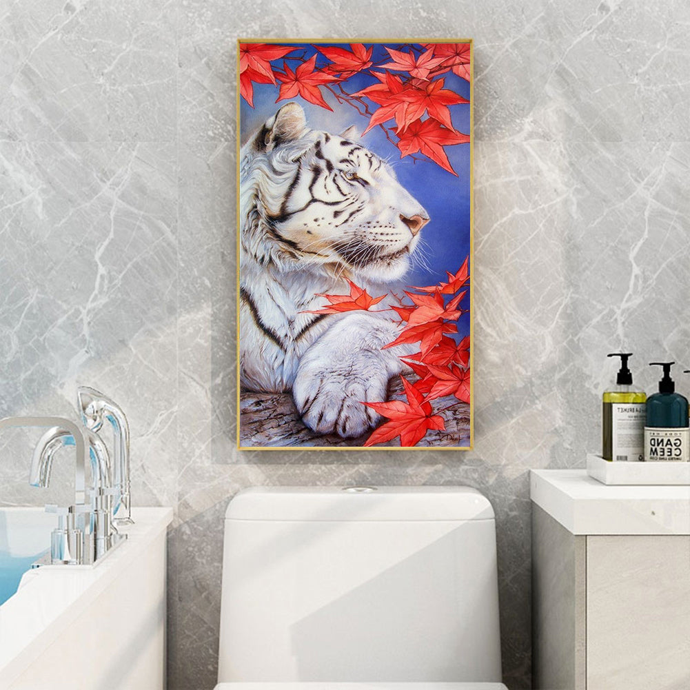 White Tiger - Full Round Drill Diamond Painting 40*80CM