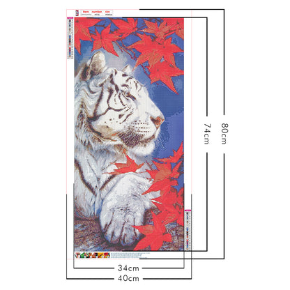 White Tiger - Full Round Drill Diamond Painting 40*80CM