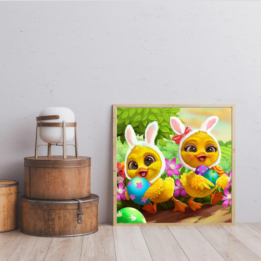 Two Chicks - Full Round Drill Diamond Painting 45*45CM