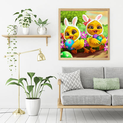 Two Chicks - Full Round Drill Diamond Painting 45*45CM