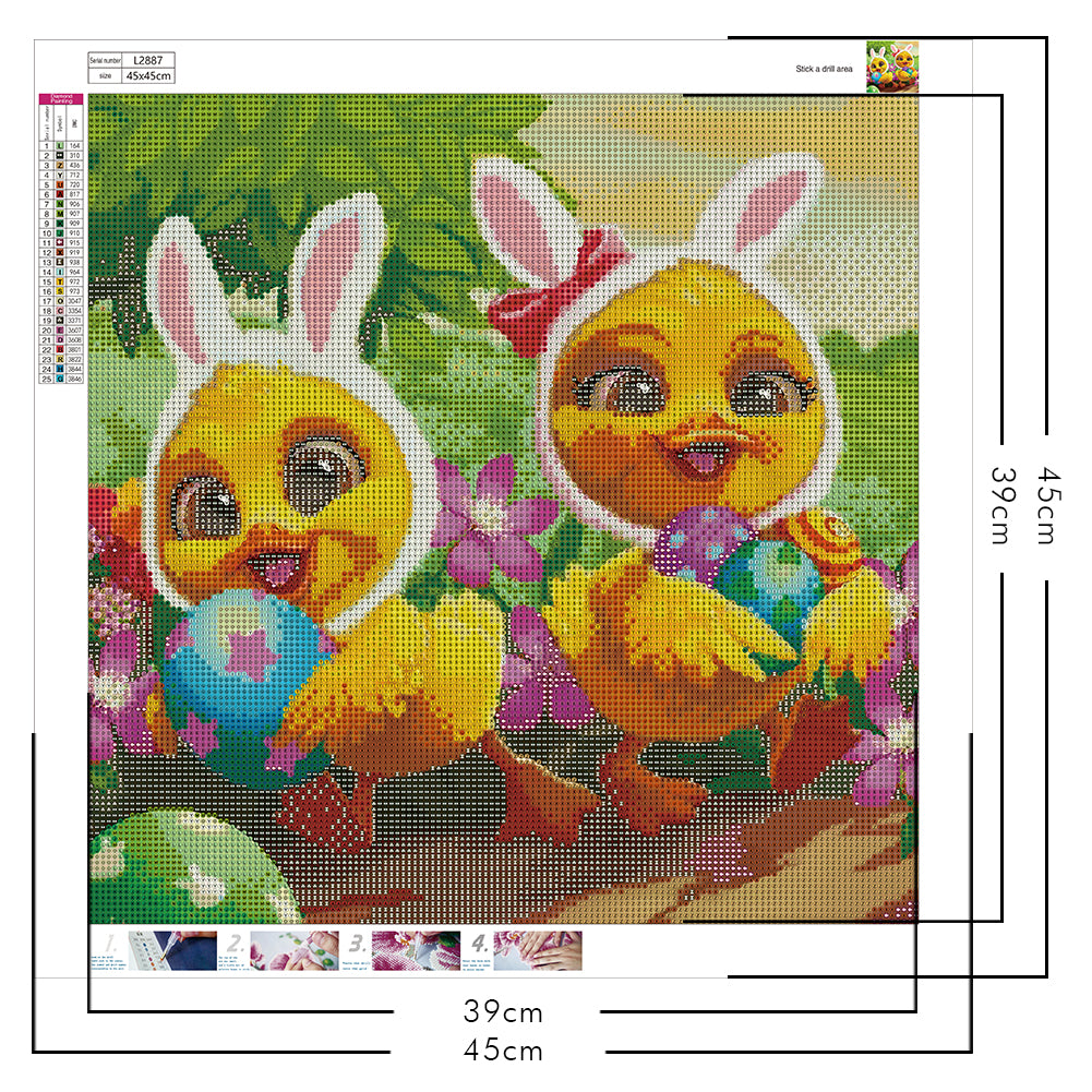 Two Chicks - Full Round Drill Diamond Painting 45*45CM