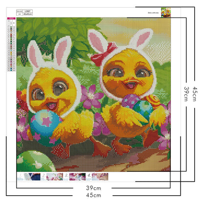 Two Chicks - Full Round Drill Diamond Painting 45*45CM