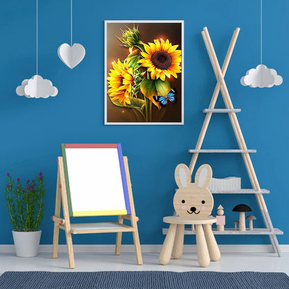 Sunflower Bouquet - Full Round Drill Diamond Painting 30*40CM