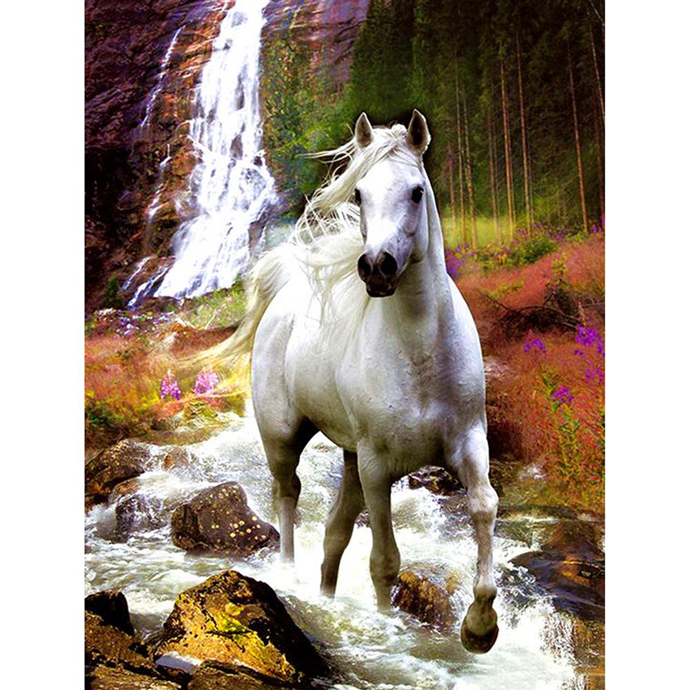 White Horse - Full Round Drill Diamond Painting 30*40CM