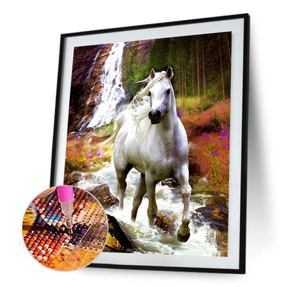 White Horse - Full Round Drill Diamond Painting 30*40CM