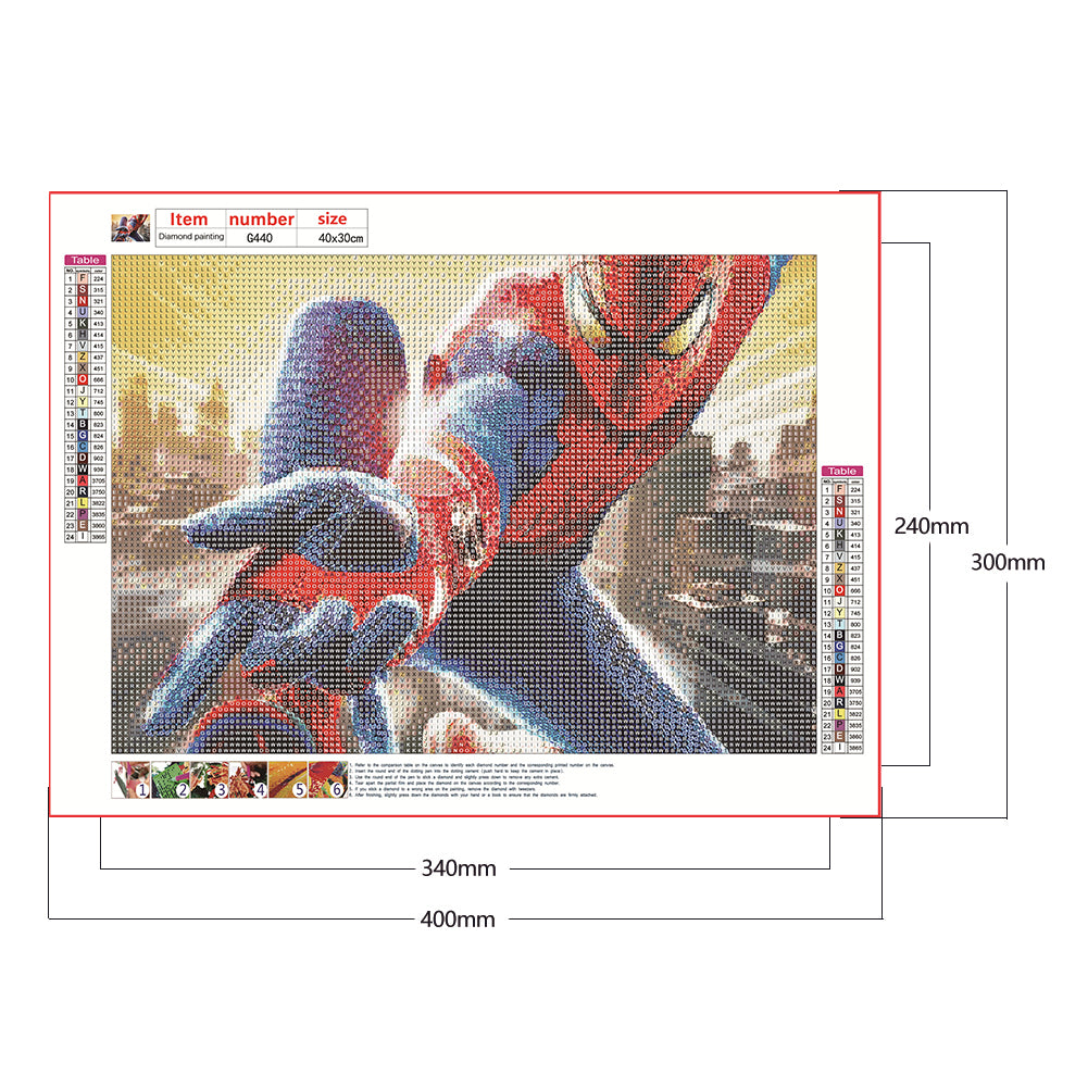 Spiderman - Full Round Drill Diamond Painting 40*30CM