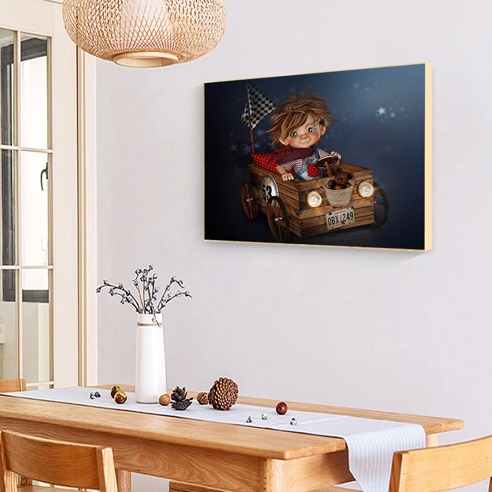 Big Eyes Girl - Full Round Drill Diamond Painting 40*30CM