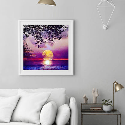 Sunset On The Lake - Full Round Drill Diamond Painting 40*40CM