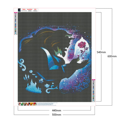 Silhouette Disney - Full Round Drill Diamond Painting 50*60CM