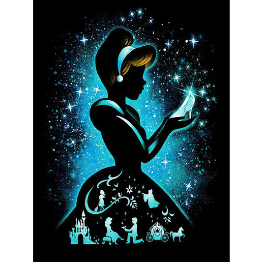 Silhouette Disney - Full Round Drill Diamond Painting 50*60CM