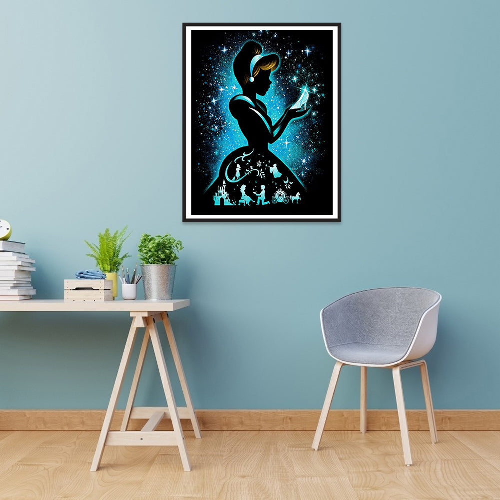 Silhouette Disney - Full Round Drill Diamond Painting 50*60CM