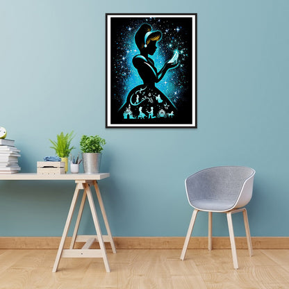 Silhouette Disney - Full Round Drill Diamond Painting 50*60CM