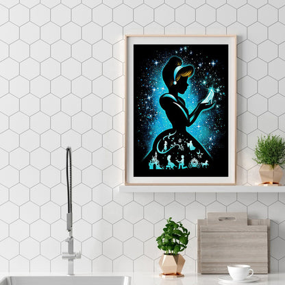 Silhouette Disney - Full Round Drill Diamond Painting 50*60CM