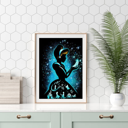 Silhouette Disney - Full Round Drill Diamond Painting 50*60CM