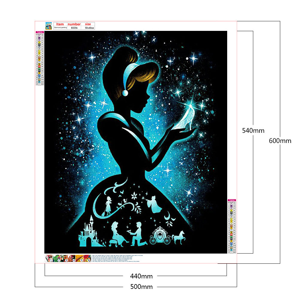 Silhouette Disney - Full Round Drill Diamond Painting 50*60CM