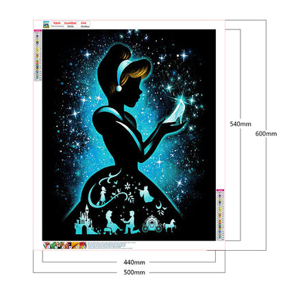 Silhouette Disney - Full Round Drill Diamond Painting 50*60CM