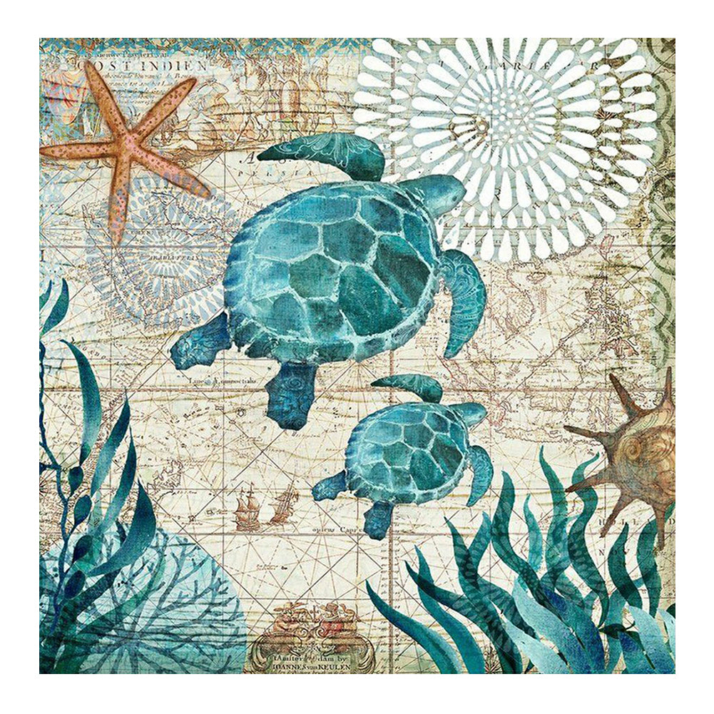 Turtle - Full Round Drill Diamond Painting 40*40CM