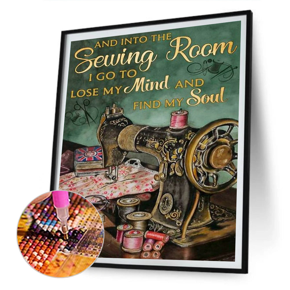 Sewing Machine - Full Round Drill Diamond Painting 50*60CM