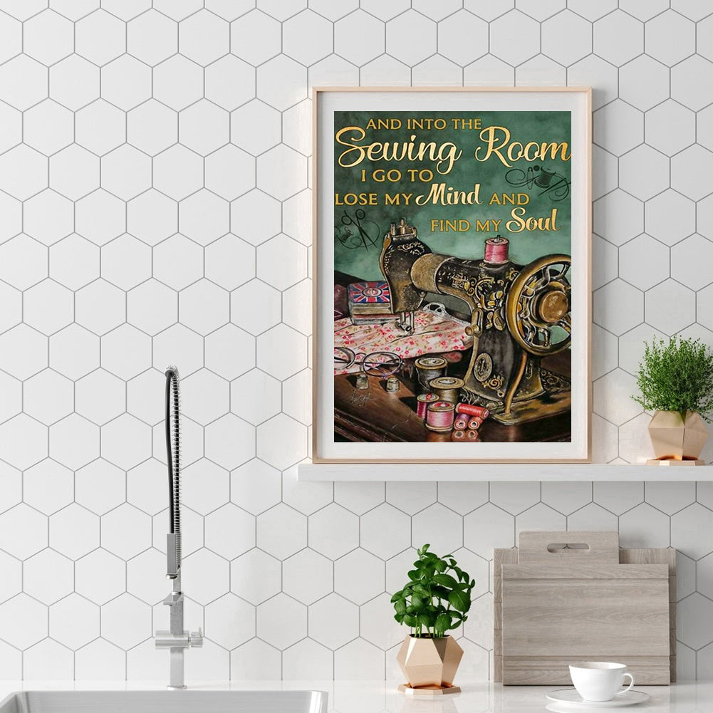 Sewing Machine - Full Round Drill Diamond Painting 50*60CM