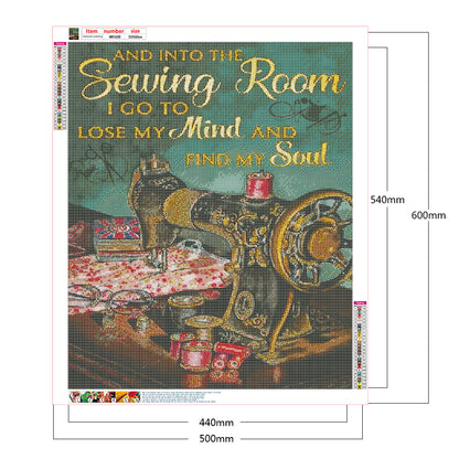 Sewing Machine - Full Round Drill Diamond Painting 50*60CM