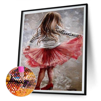 Oil Painting Little Girl - Full Round Drill Diamond Painting 50*60CM