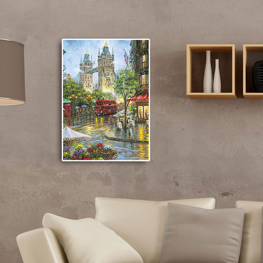 Small Town Scenery - Full Round Drill Diamond Painting 30*40CM