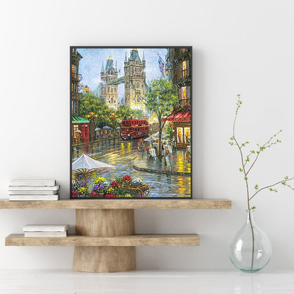 Small Town Scenery - Full Round Drill Diamond Painting 30*40CM