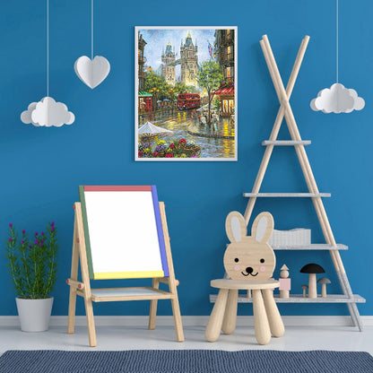 Small Town Scenery - Full Round Drill Diamond Painting 30*40CM