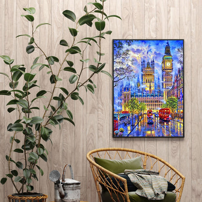 Small Town Scenery - Full Round Drill Diamond Painting 30*40CM