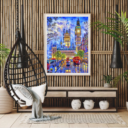 Small Town Scenery - Full Round Drill Diamond Painting 30*40CM