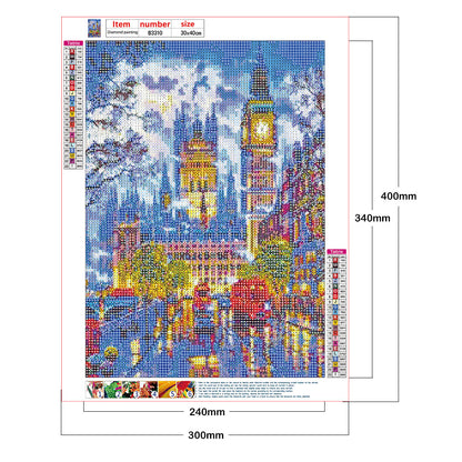 Small Town Scenery - Full Round Drill Diamond Painting 30*40CM