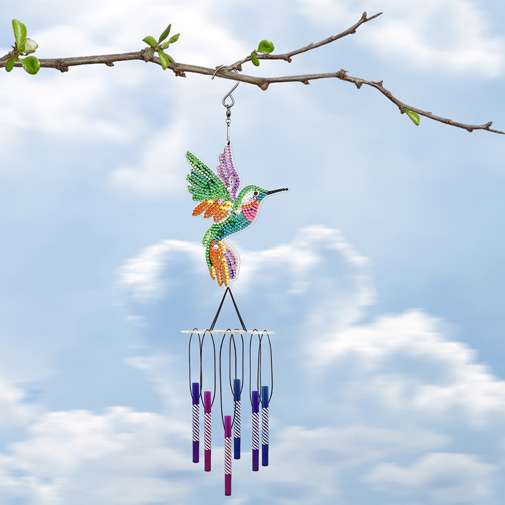 Acrylic Wind Chime Bell Pendant DIY Diamond Painting Mosaic Kit Home Decor