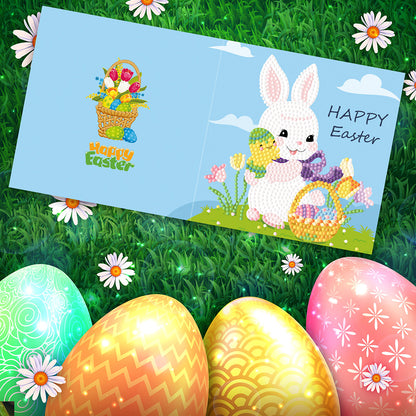 4pcs Easter Greeting Cards Diamond Painting DIY Postcards Kit with Envelope