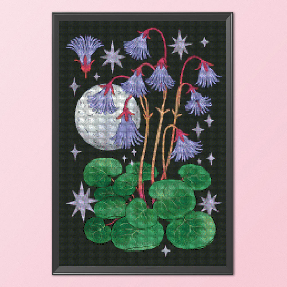Flowers On Black - 11CT Stamped Cross Stitch 35*50CM