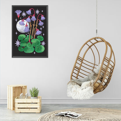 Flowers On Black - 11CT Stamped Cross Stitch 35*50CM