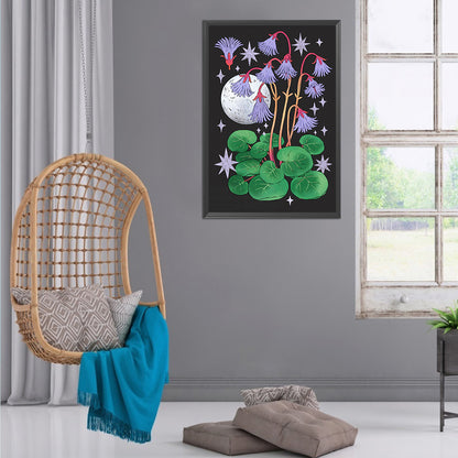 Flowers On Black - 11CT Stamped Cross Stitch 35*50CM