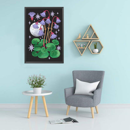 Flowers On Black - 11CT Stamped Cross Stitch 35*50CM