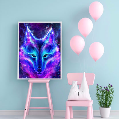 Glowing Wolf - Full Round Drill Diamond Painting 30*40CM