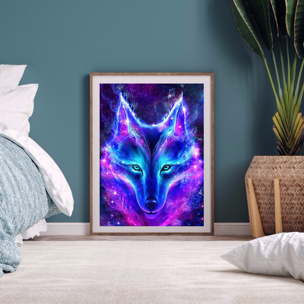 Glowing Wolf - Full Round Drill Diamond Painting 30*40CM