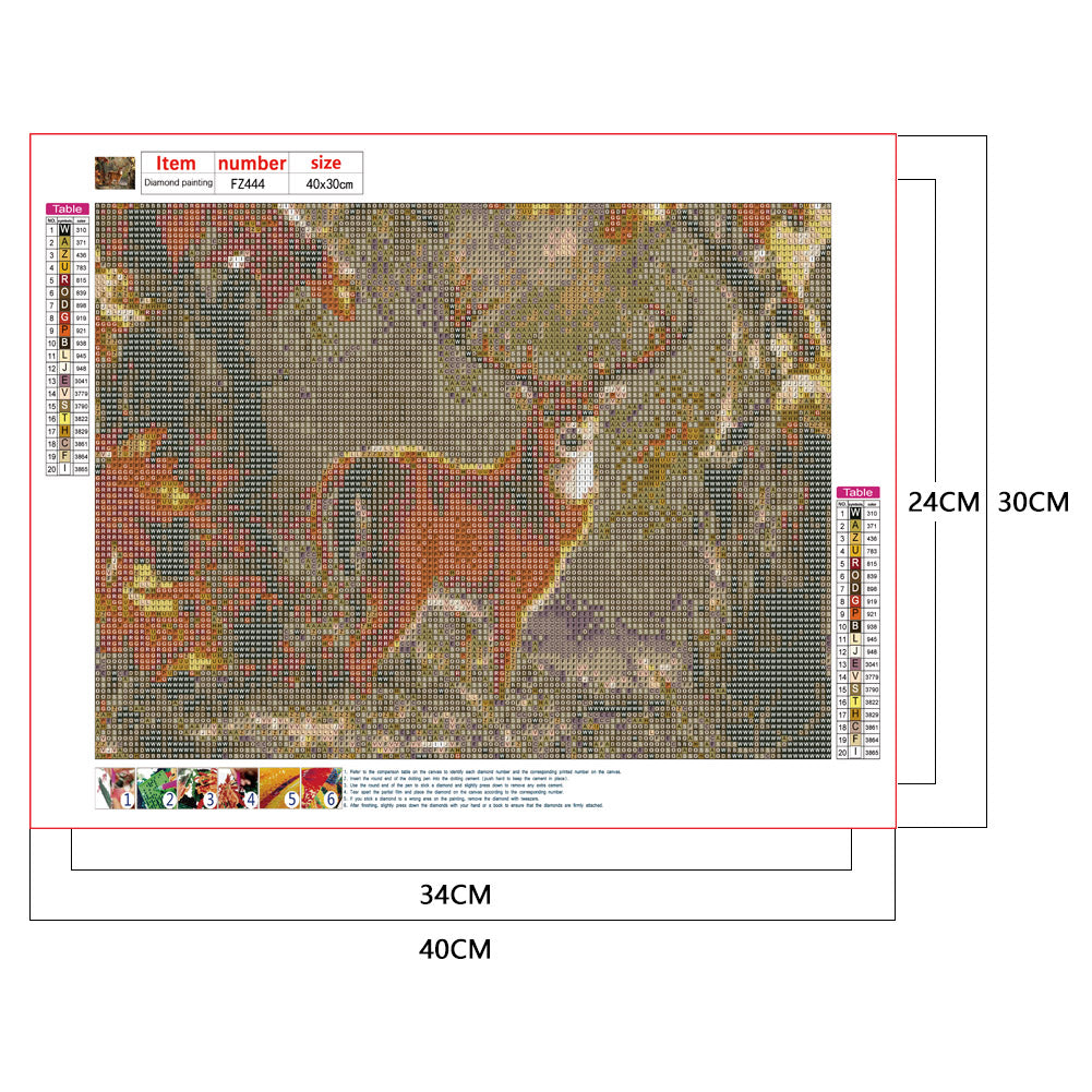 Deer - Full Square Drill Diamond Painting 40*30CM