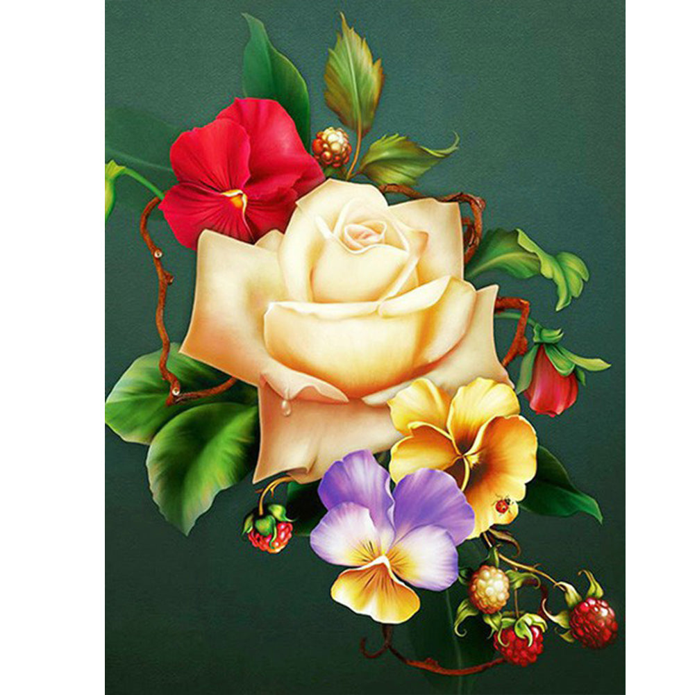 Colorful Flowers - Full Square Drill Diamond Painting 30*40CM