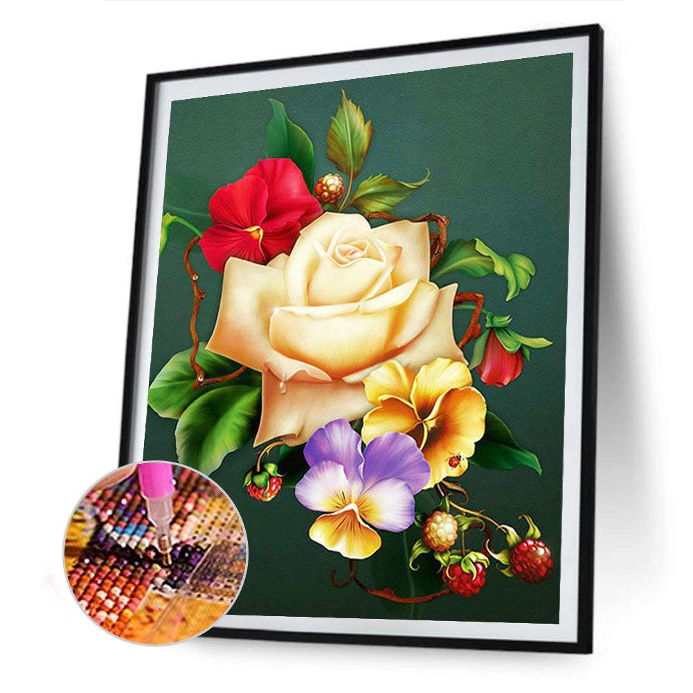 Colorful Flowers - Full Square Drill Diamond Painting 30*40CM