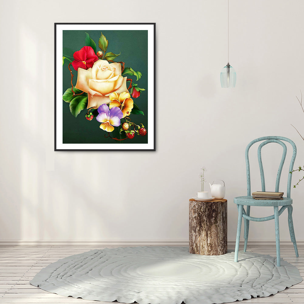 Colorful Flowers - Full Square Drill Diamond Painting 30*40CM