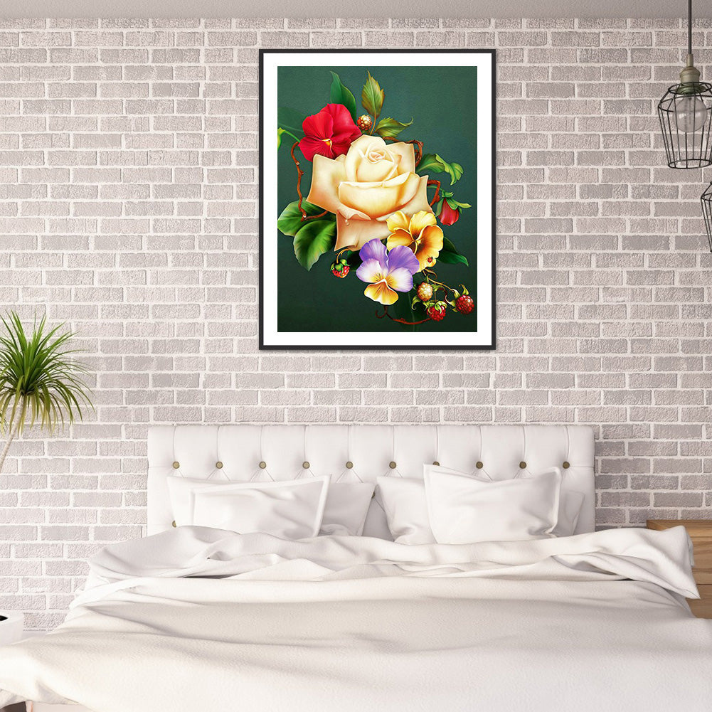 Colorful Flowers - Full Square Drill Diamond Painting 30*40CM