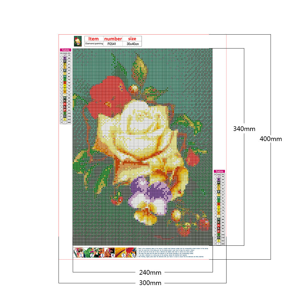 Colorful Flowers - Full Square Drill Diamond Painting 30*40CM