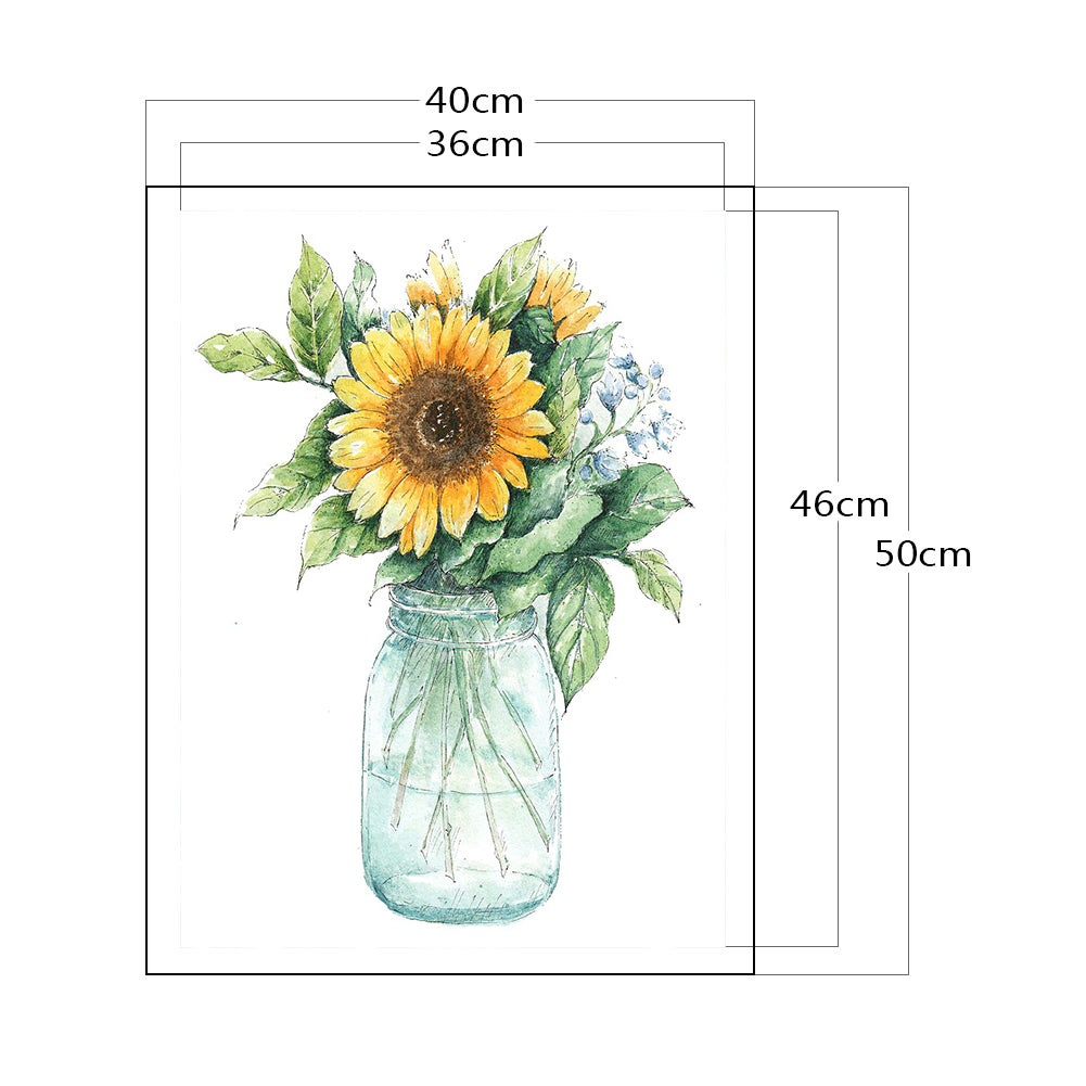Sunflower - 11CT Stamped Cross Stitch 40*50CM