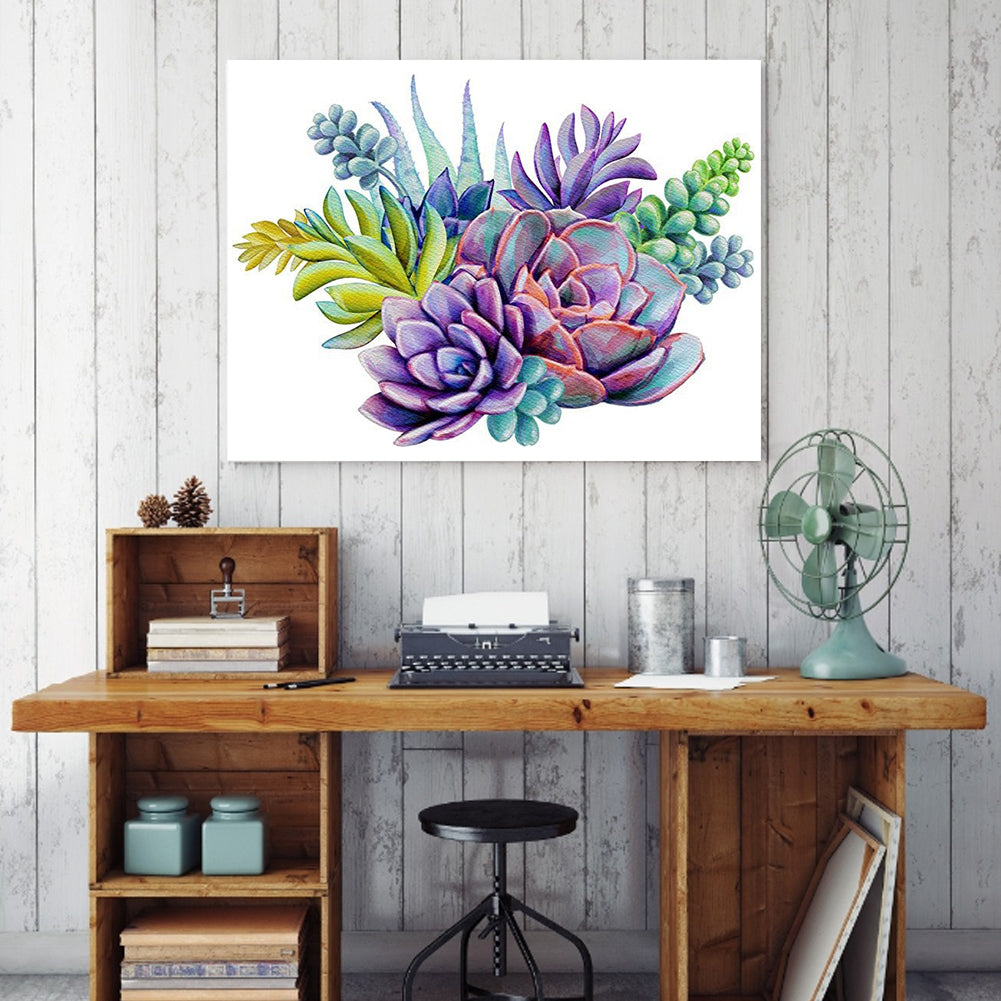 Succulents - 11CT Stamped Cross Stitch 45*35CM