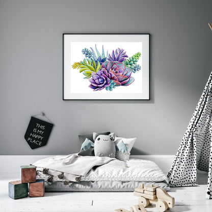 Succulents - 11CT Stamped Cross Stitch 45*35CM