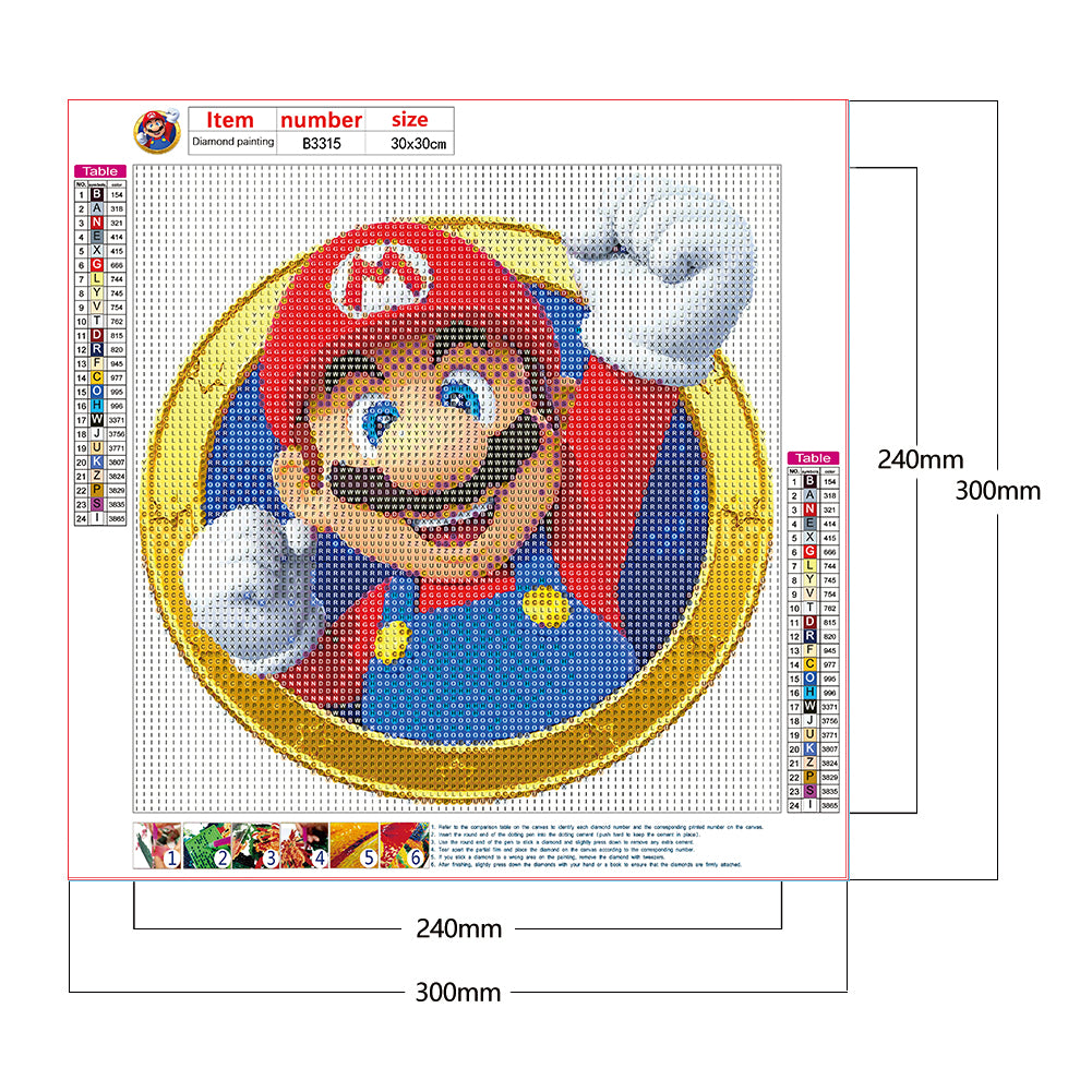 Super Mario - Full Round Drill Diamond Painting 30*30CM